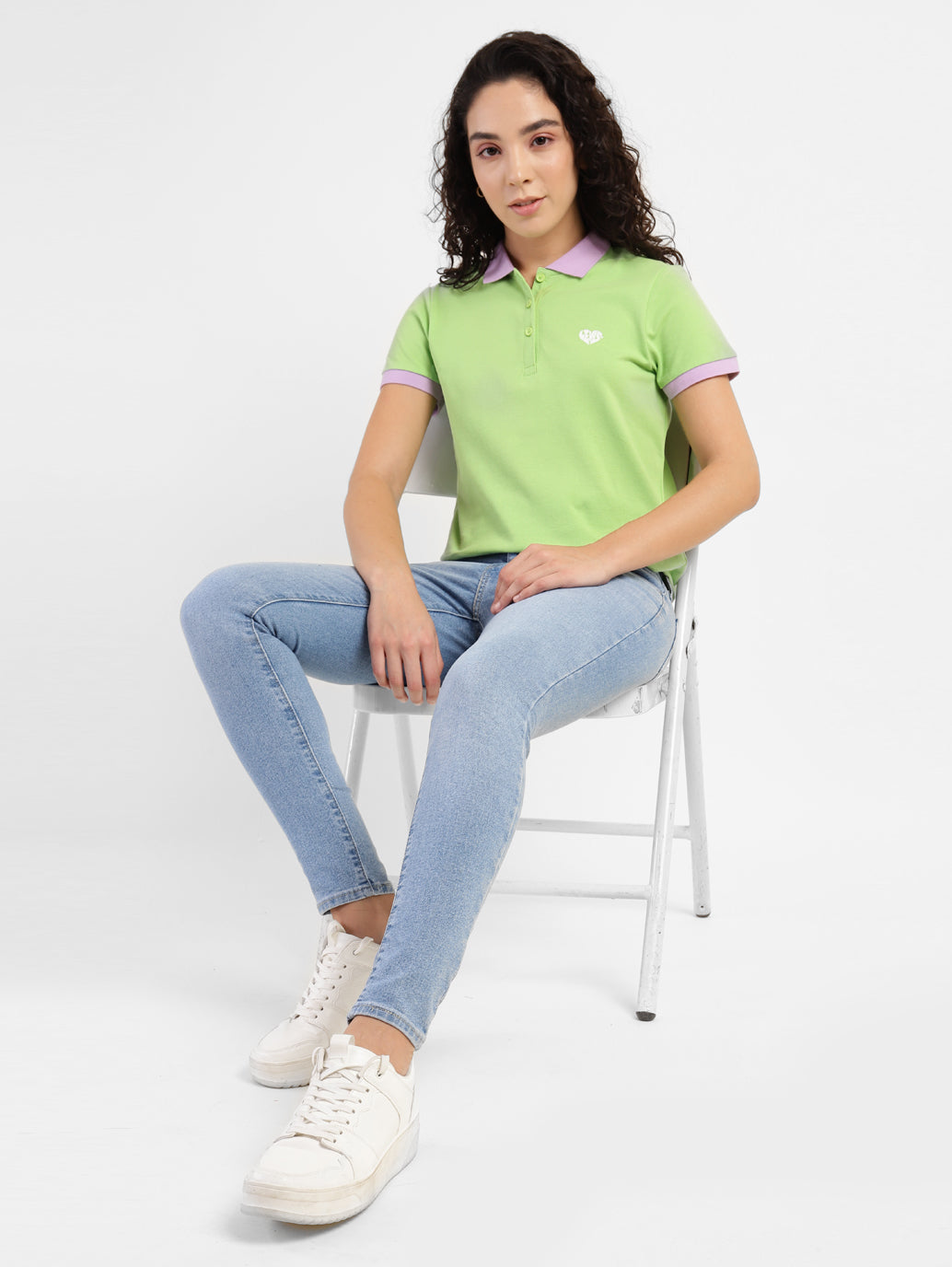 Women's Solid Polo T-shirt