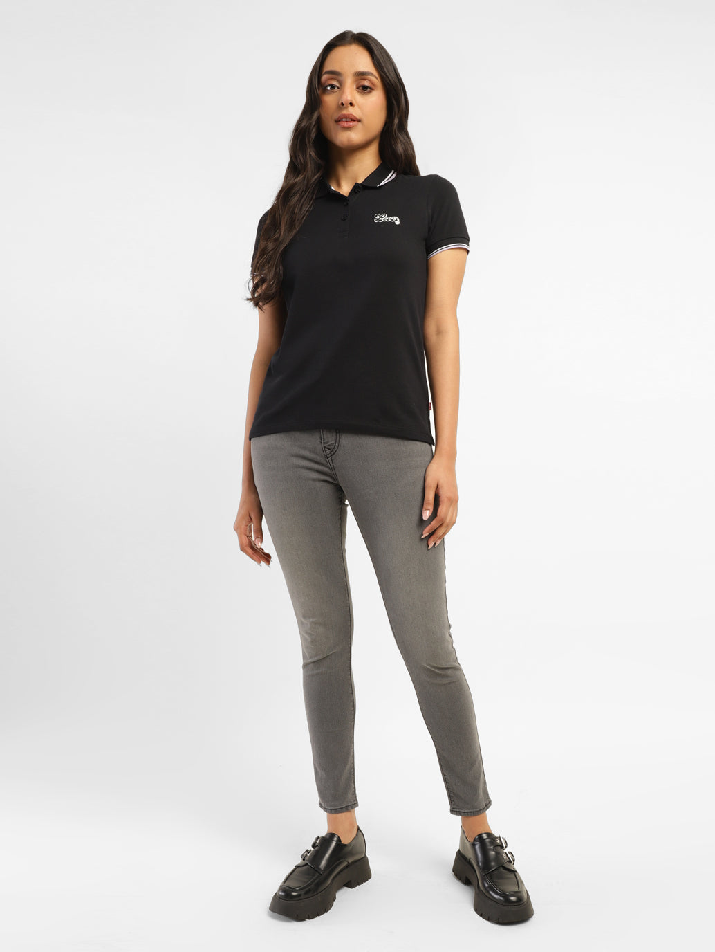 Women's Solid Polo T-shirt