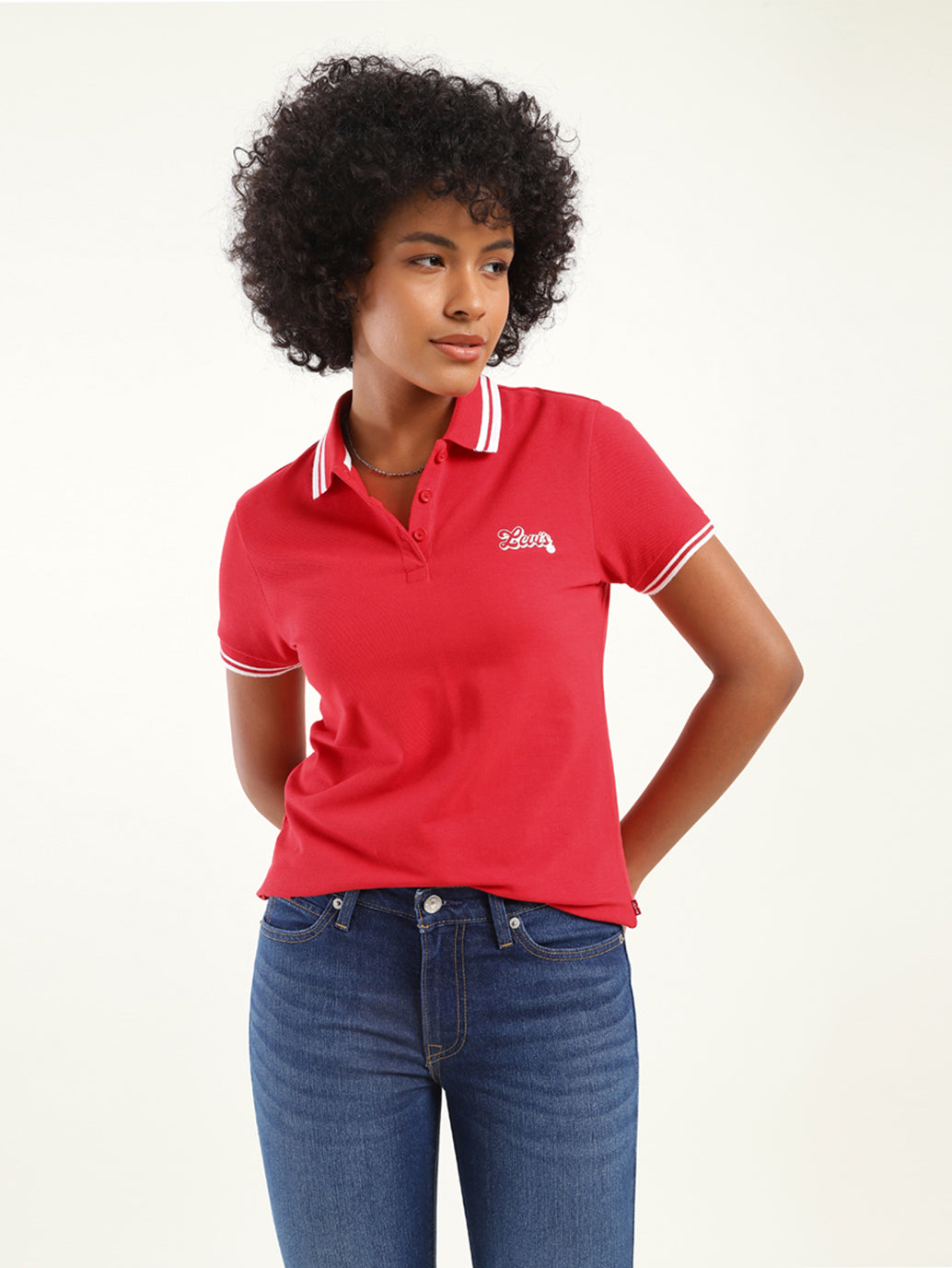 Women's Solid Polo T-Shirt