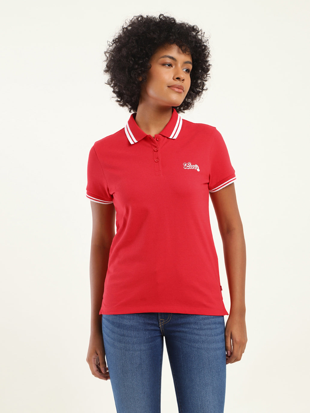 Women's Solid Polo T-Shirt