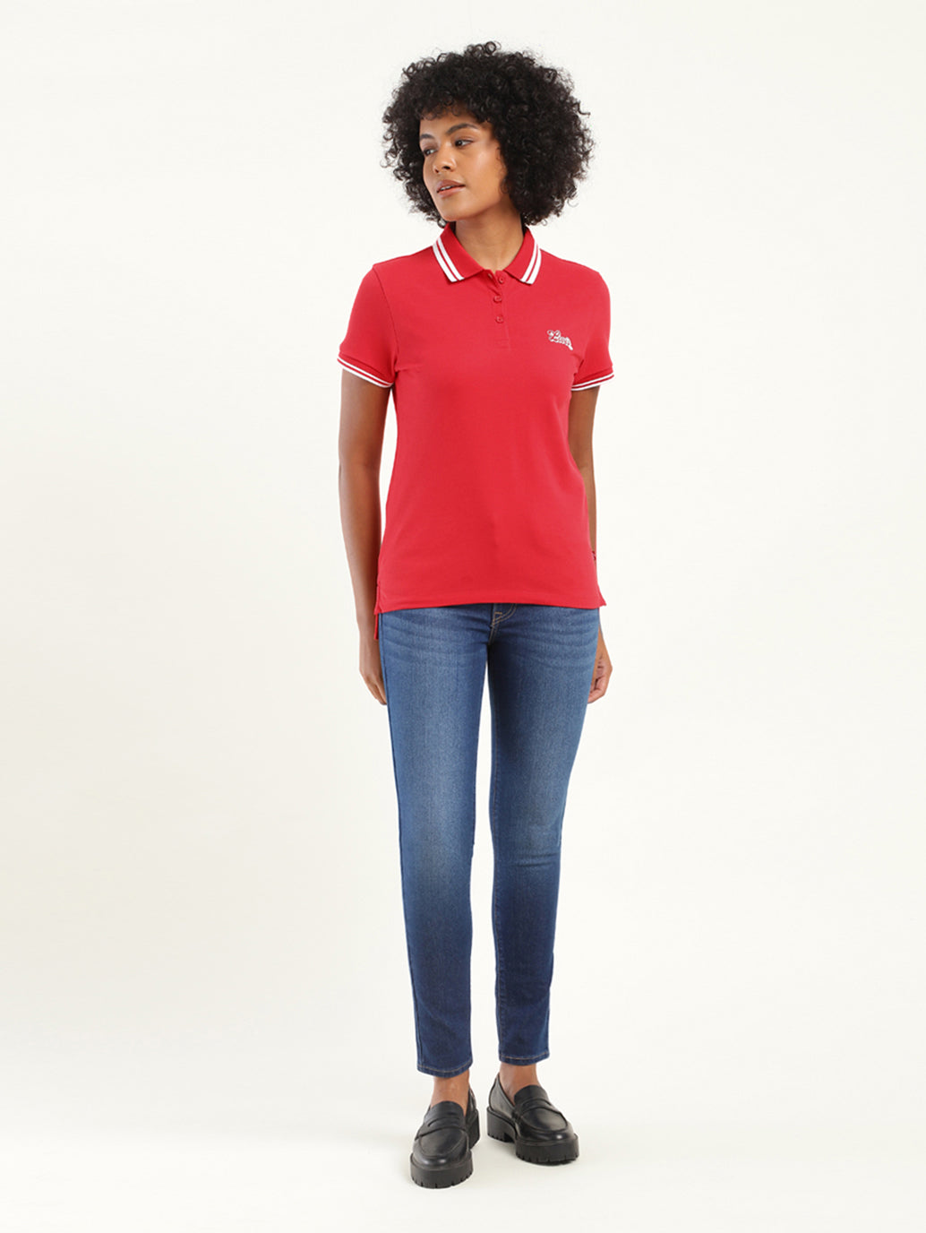 Women's Solid Polo T-Shirt