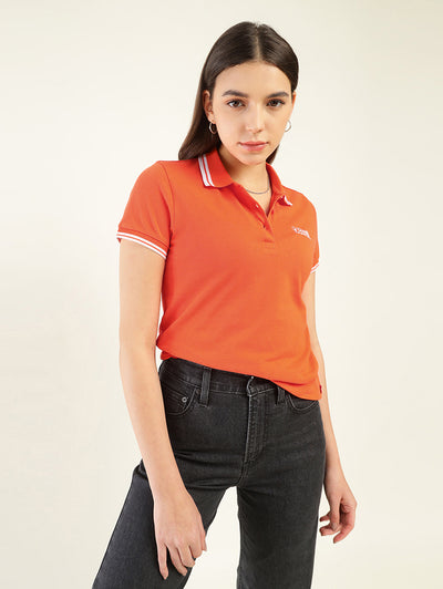 Women's Solid Polo T-Shirt