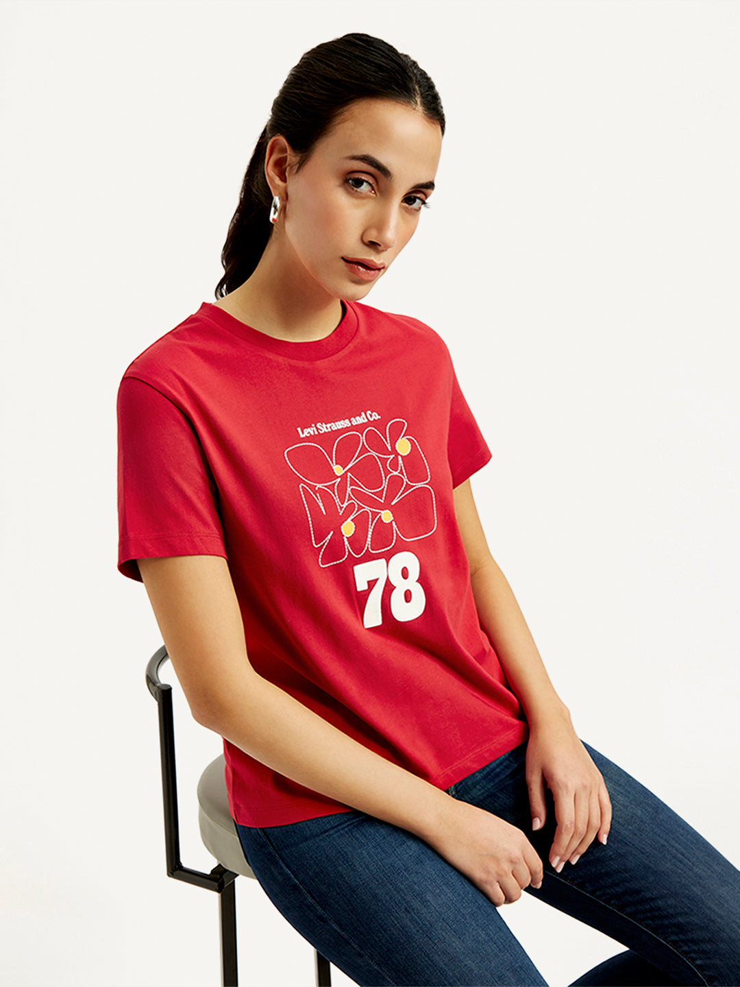 Women's Graphic Print Crew Neck Relaxed Fit T-Shirt