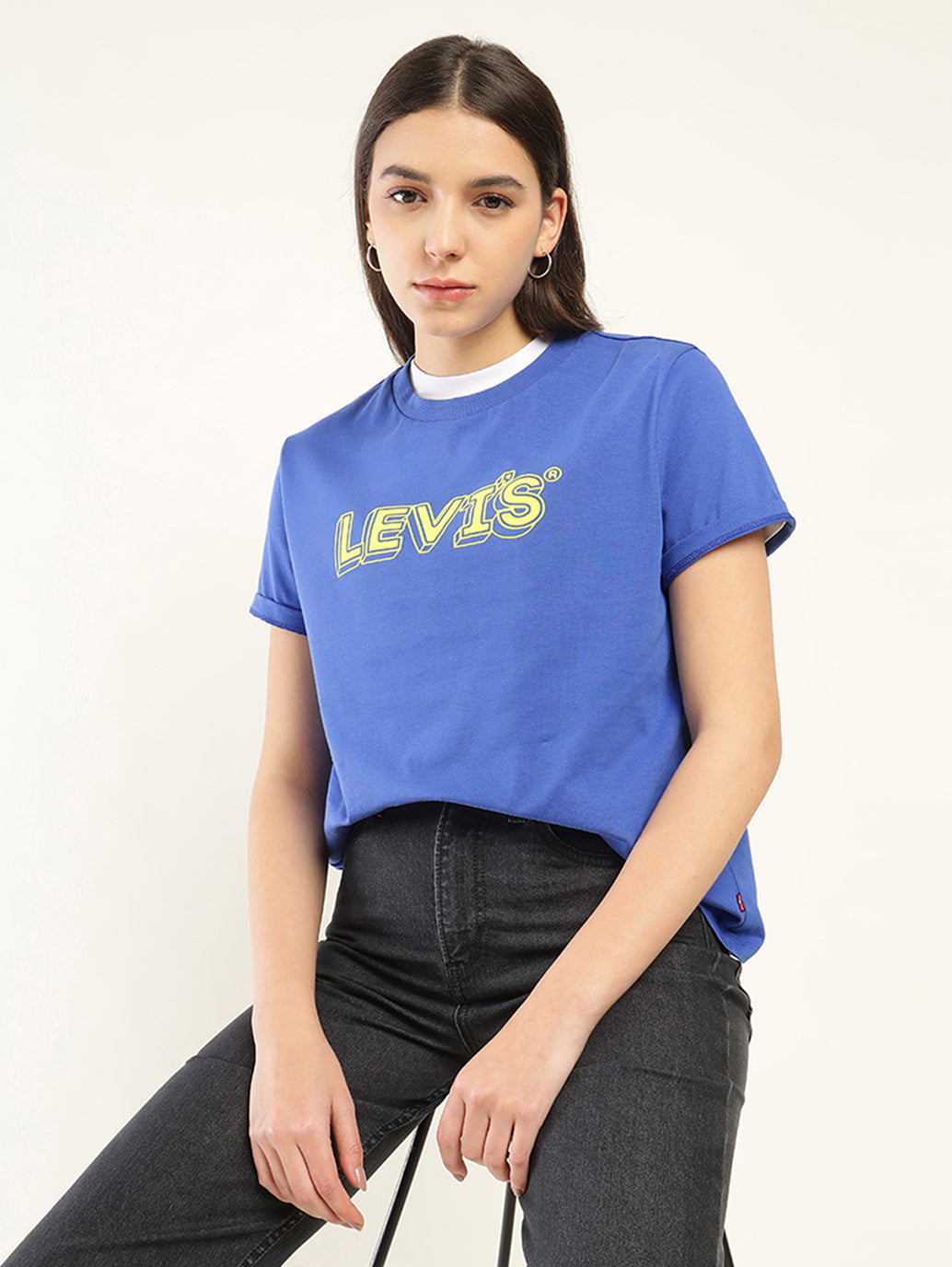 Women's Brand Logo Relaxed Fit T-shirt