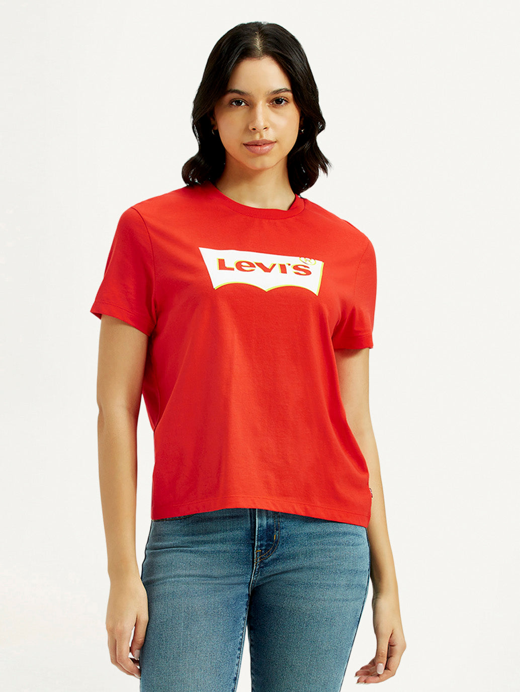 Women's Typography Relaxed Fit T-Shirt - Front View