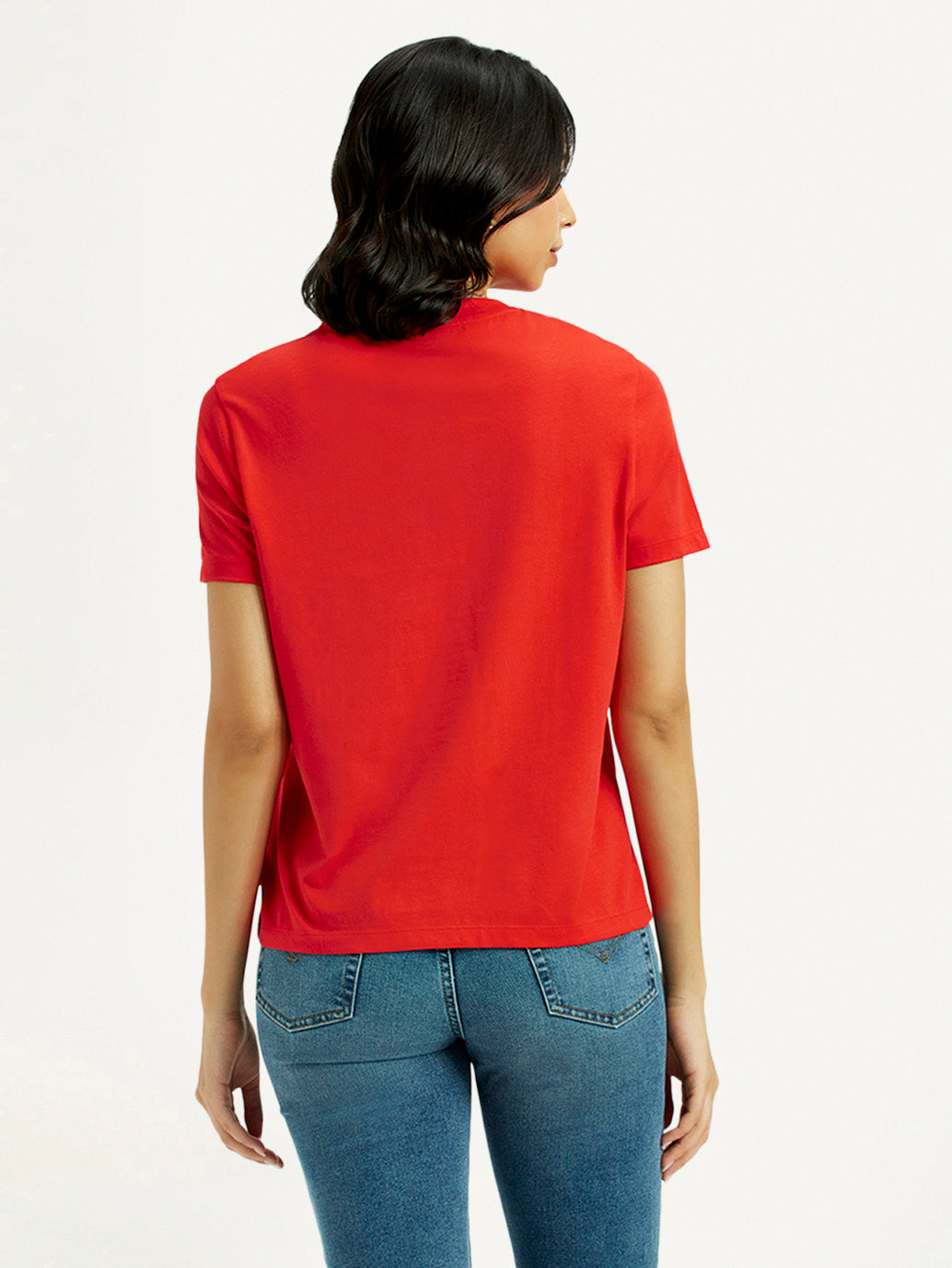 Women's Typography Relaxed Fit T-Shirt - Back View