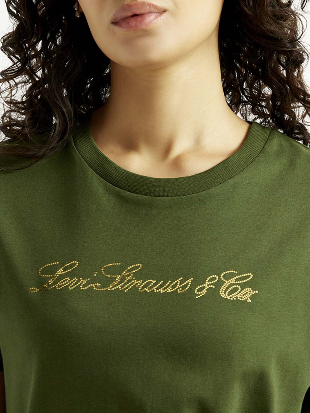Women's Typography Crew Neck T-shirt - Detail View