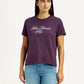 Women's Typography Purple Crew Neck T-shirt - Front View