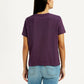 Women's Typography Purple Crew Neck T-shirt - Back View