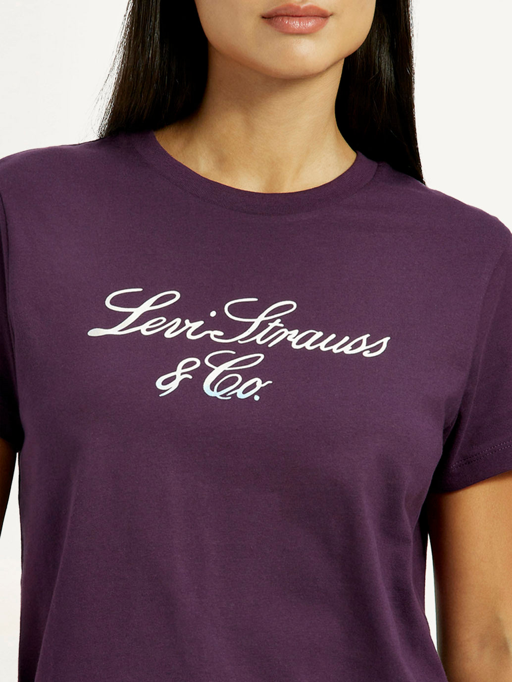 Women's Typography Purple Crew Neck T-shirt – Levis India Store