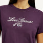 Women's Typography Purple Crew Neck T-shirt - Detail View