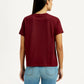 Women's Typographic Print Maroon Relaxed Fit T-shirt - Back View