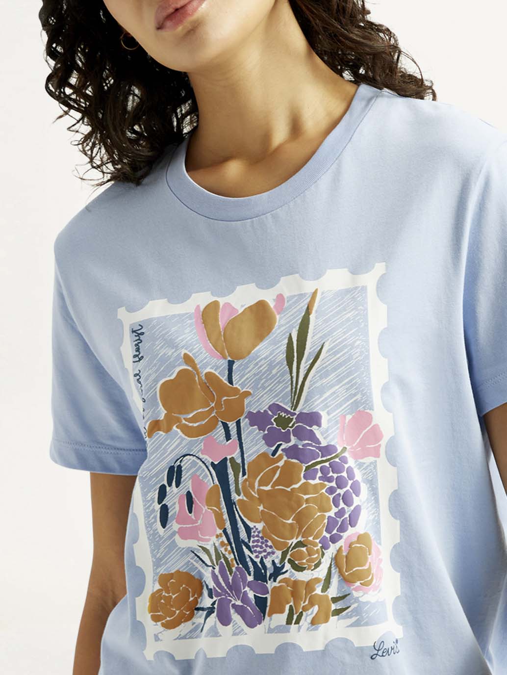 Women's Floral Relaxed Fit T-shirt - Detail View