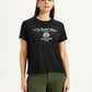 Women's Graphic Print Black Relaxed Fit T-shirt - Front View