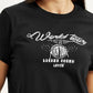 Women's Graphic Print Black Relaxed Fit T-shirt - Detail View