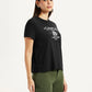 Women's Graphic Print Black Relaxed Fit T-shirt - Side View