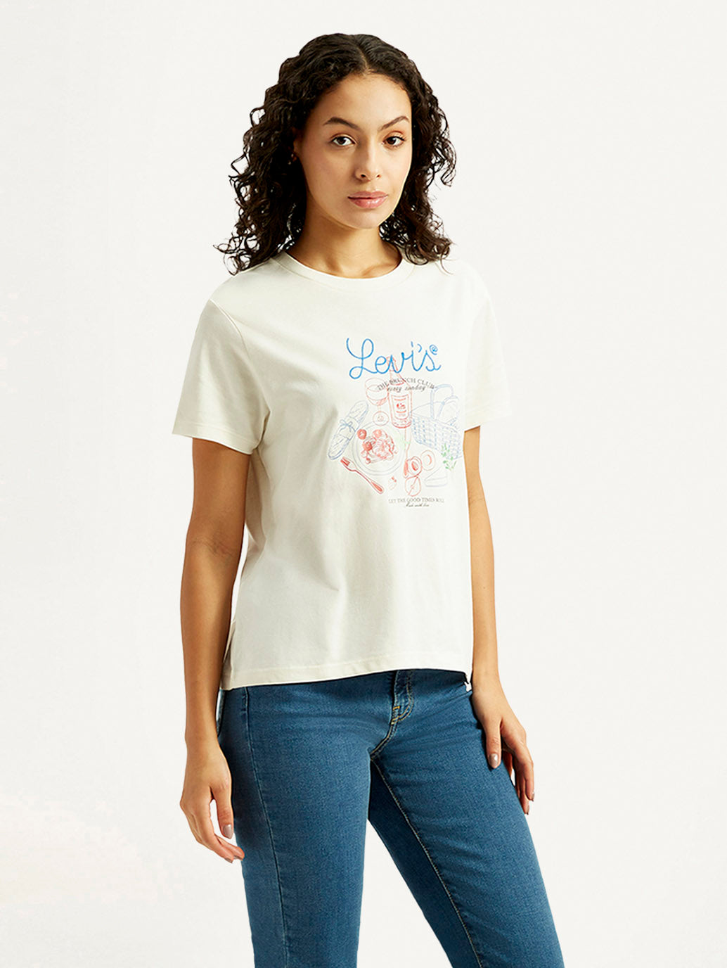 Women's Graphic Print Relaxed Fit T-shirt - Side View
