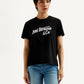 Women's Typography Black Crew Neck T-shirt - Front View