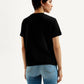 Women's Typography Black Crew Neck T-shirt - Back View