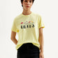 Women's Graphic Print Yellow Crew Neck T-Shirt - Styleshot View