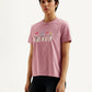 Women's Graphic Print Pink Crew Neck T-shirt - Side View