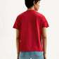 Women's Brand Logo Red Crew Neck T-Shirt - Back View