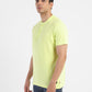 Men's Self Design Henley T-shirt Yellow