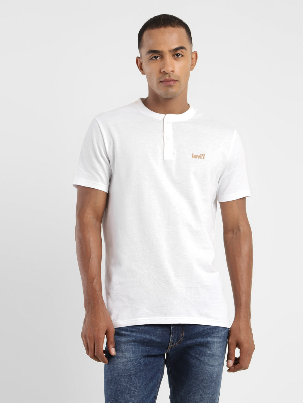 Men's Solid Henley Neck T-shirt