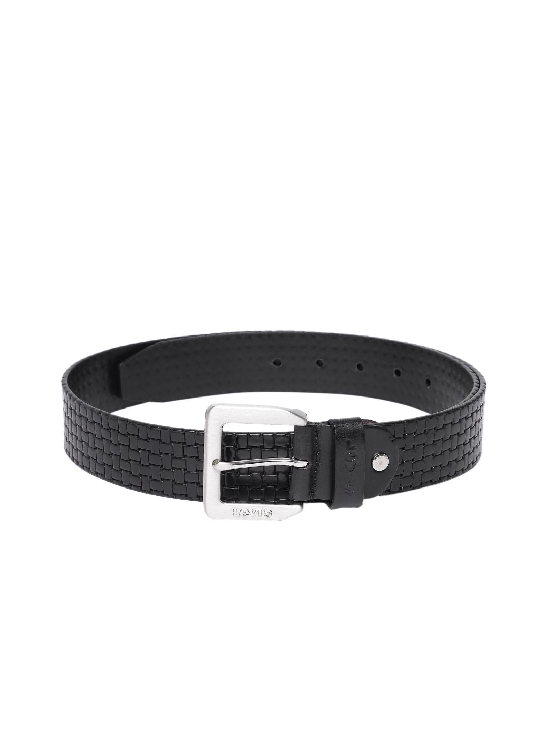 Men's Black Textured Belt - 87621fc1-233a-4f0c-99ff-9c67698aa0771742190018790-Men-Textured-Leather-Belt-5361742190018616-1 View