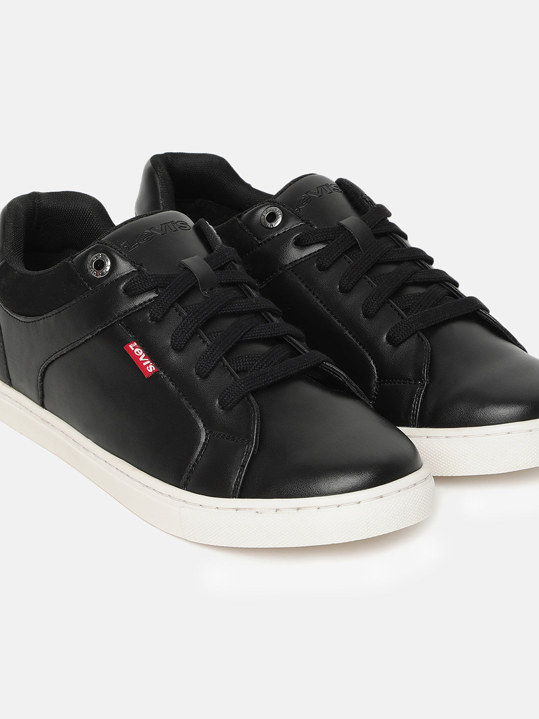 Levi's black leather shoes on sale