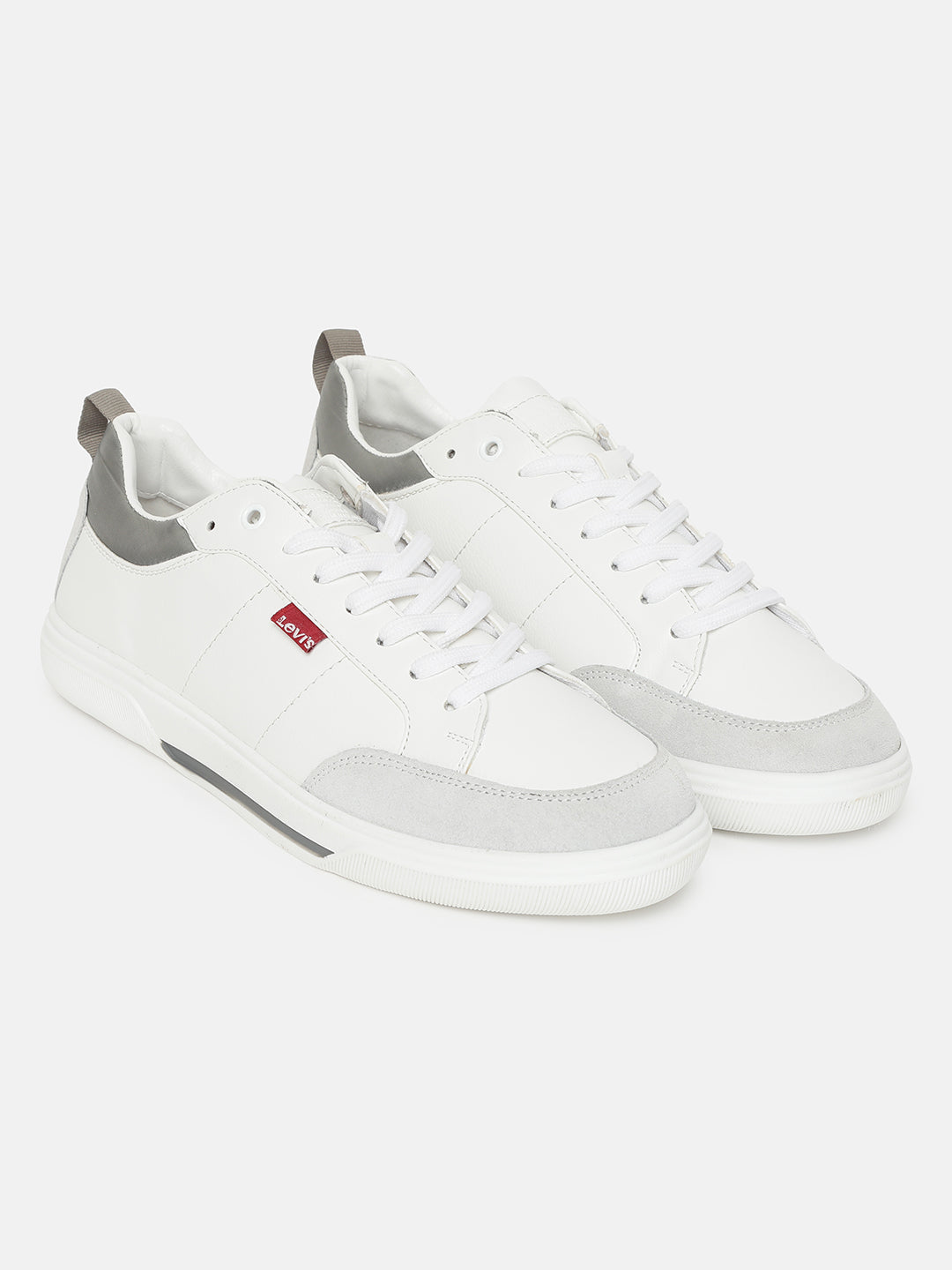 Men's White Solid Shoes