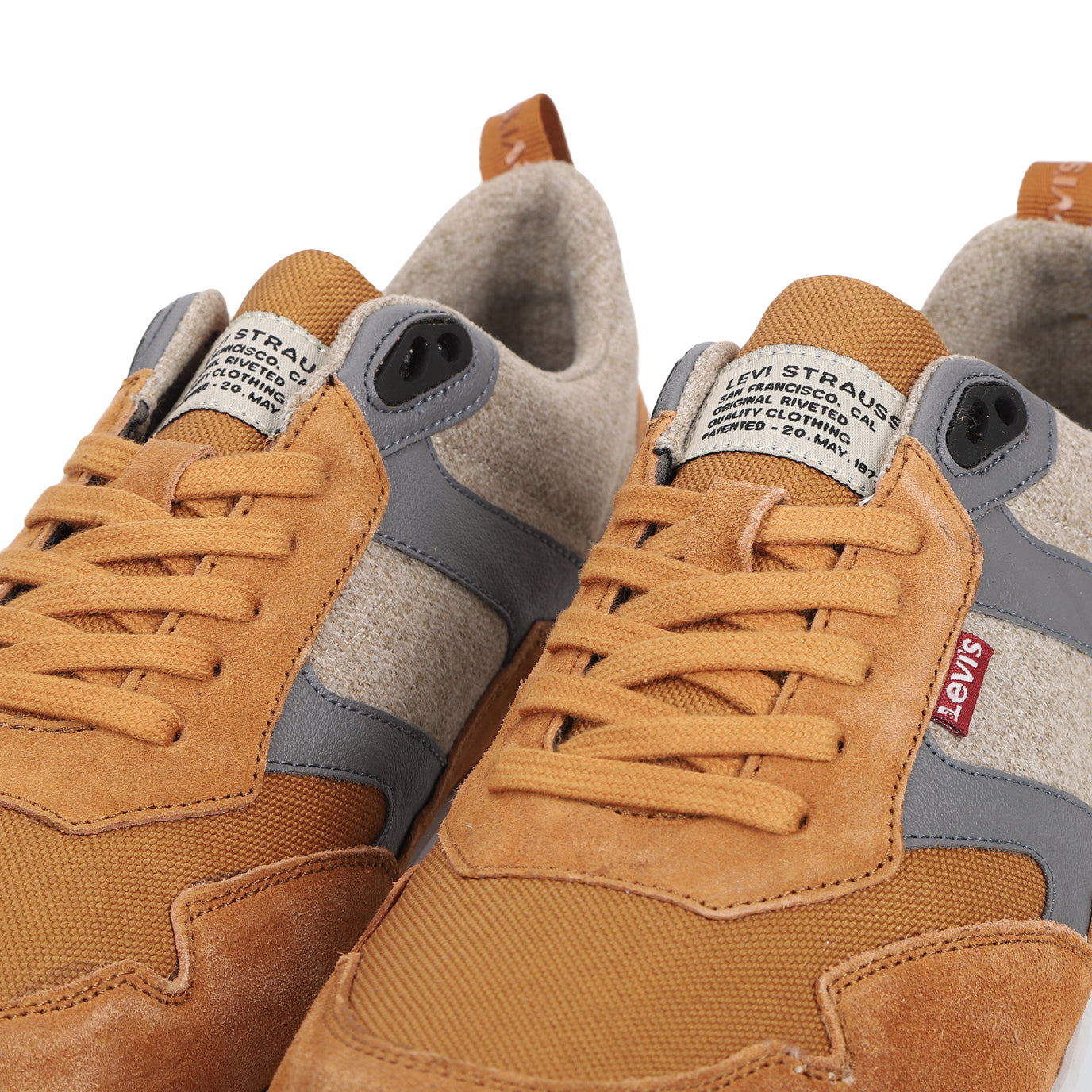 Men's Brown and Grey Colorblock Sneakers