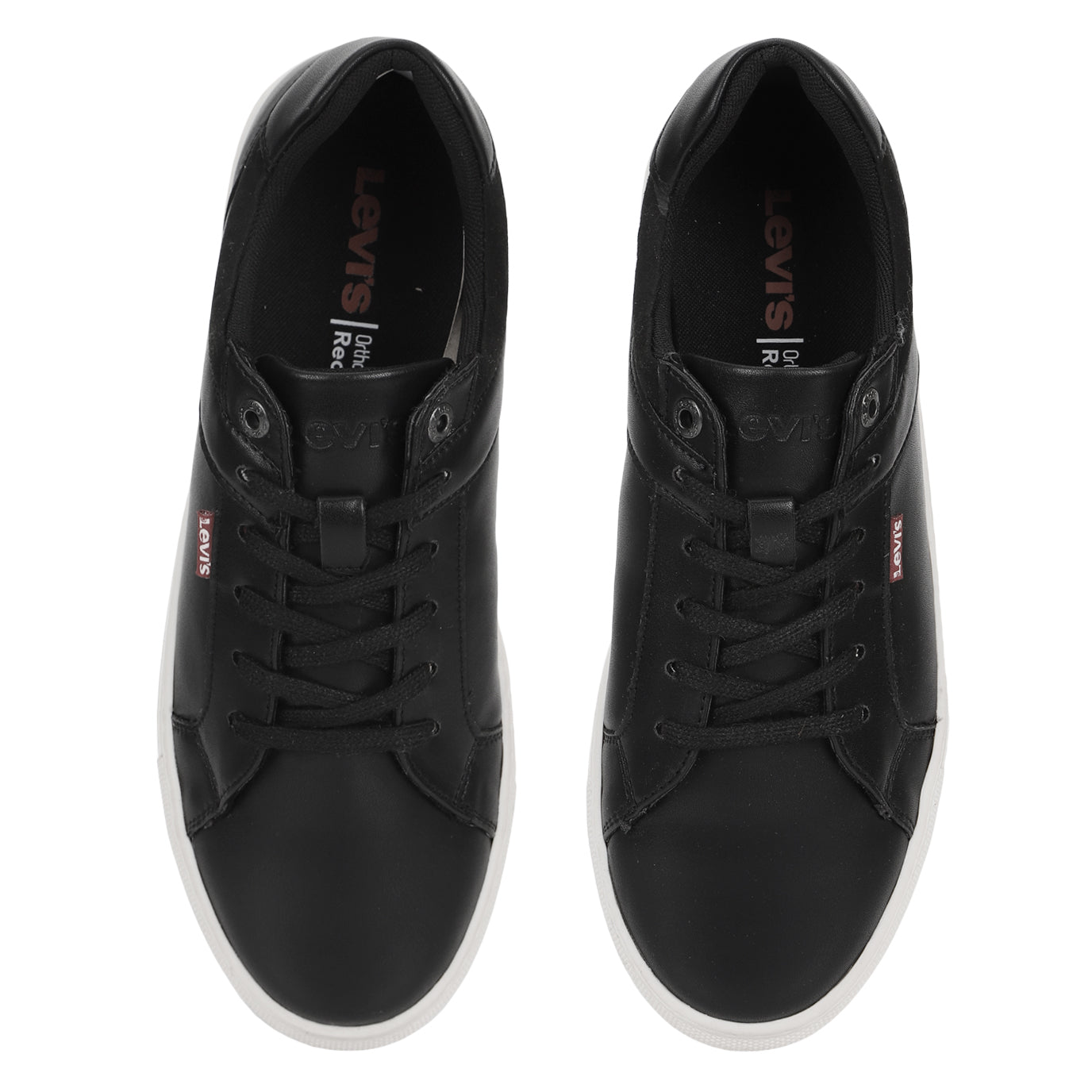 Levi's black leather shoes best sale