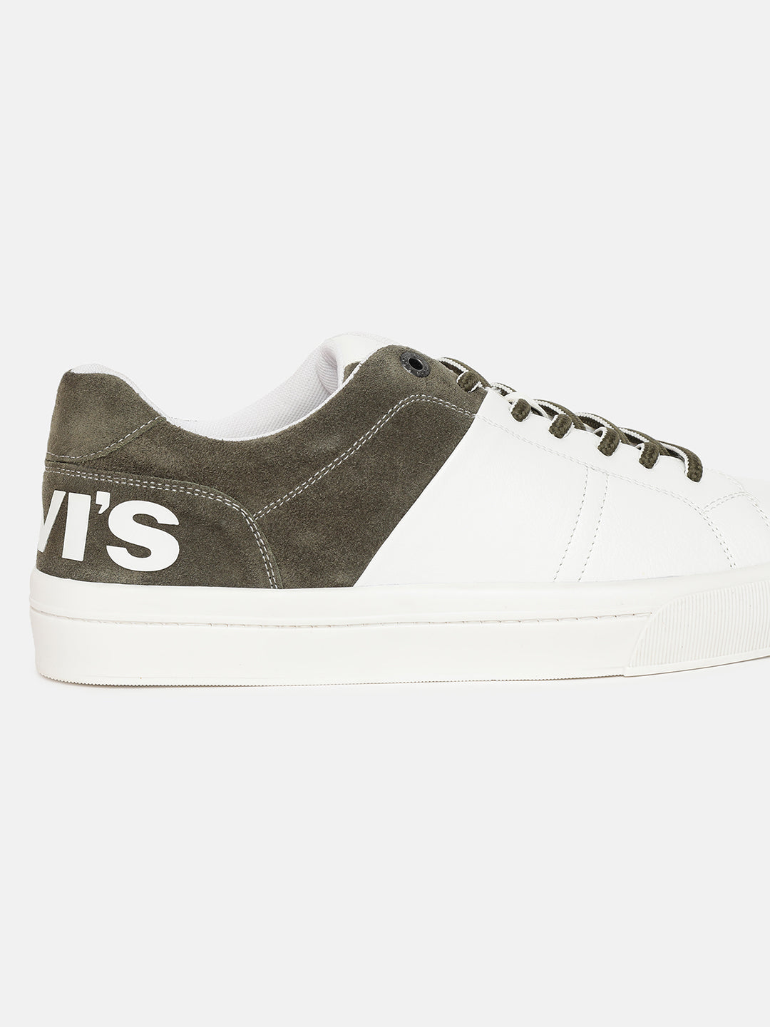 Men s White And Green Colorblock Sneakers Levis India Store