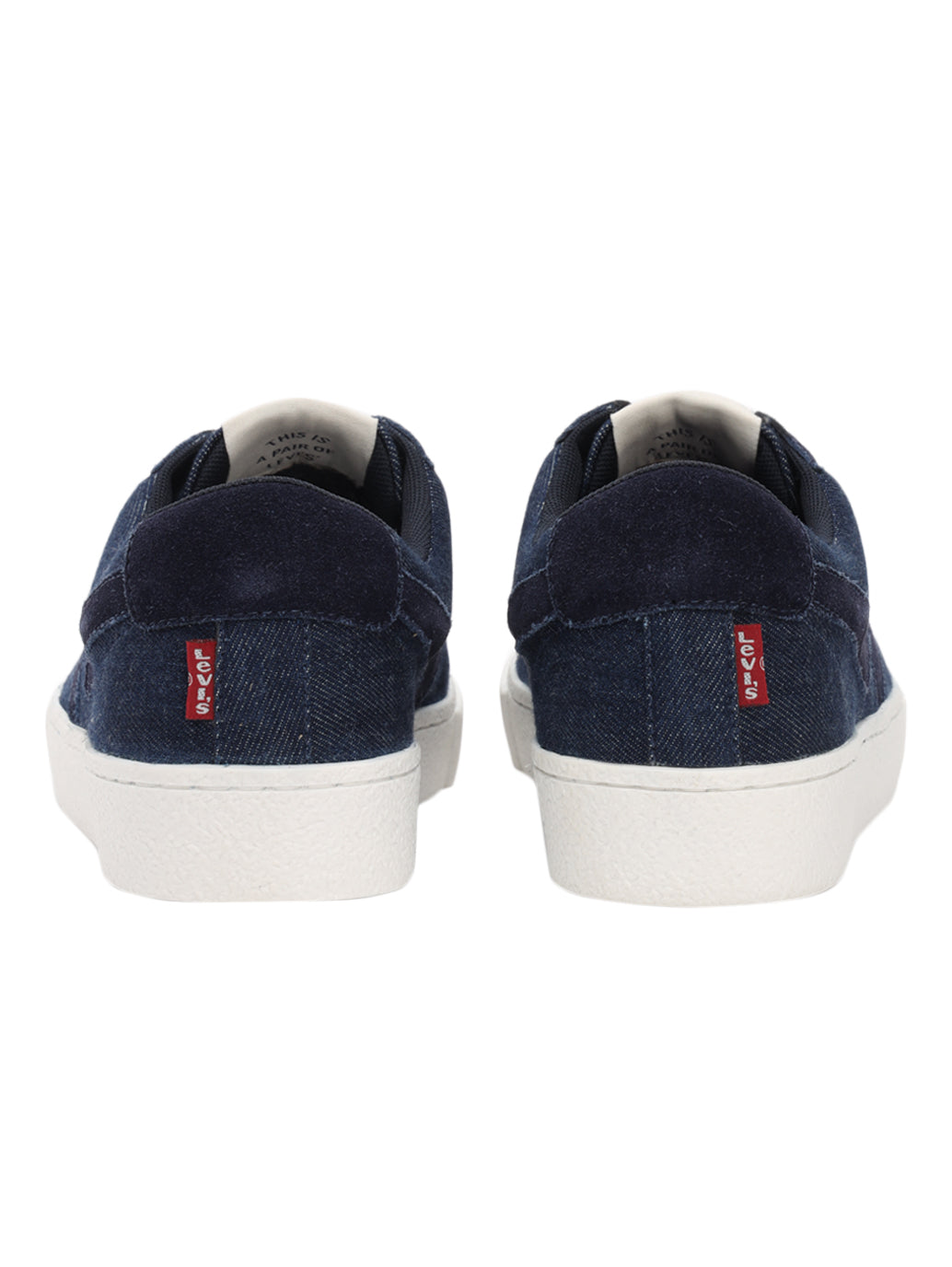 Men's Blue Solid Sneakers - Back View