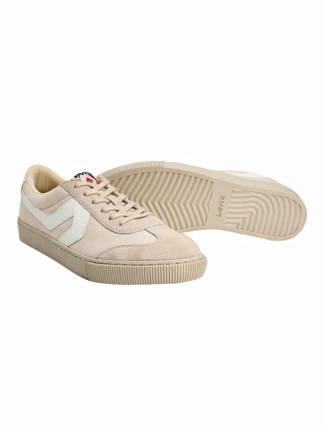 Men's Beige Colorblock Sneakers - Top View