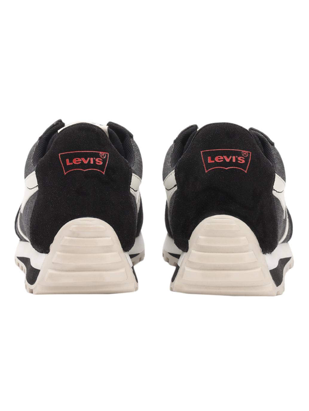 Men's Black Colorblock Sneakers - Back View