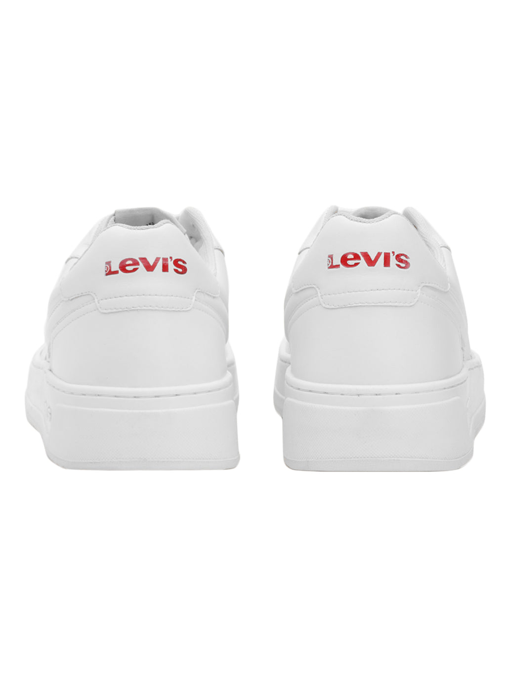 Men's White Solid Sneakers - Back View