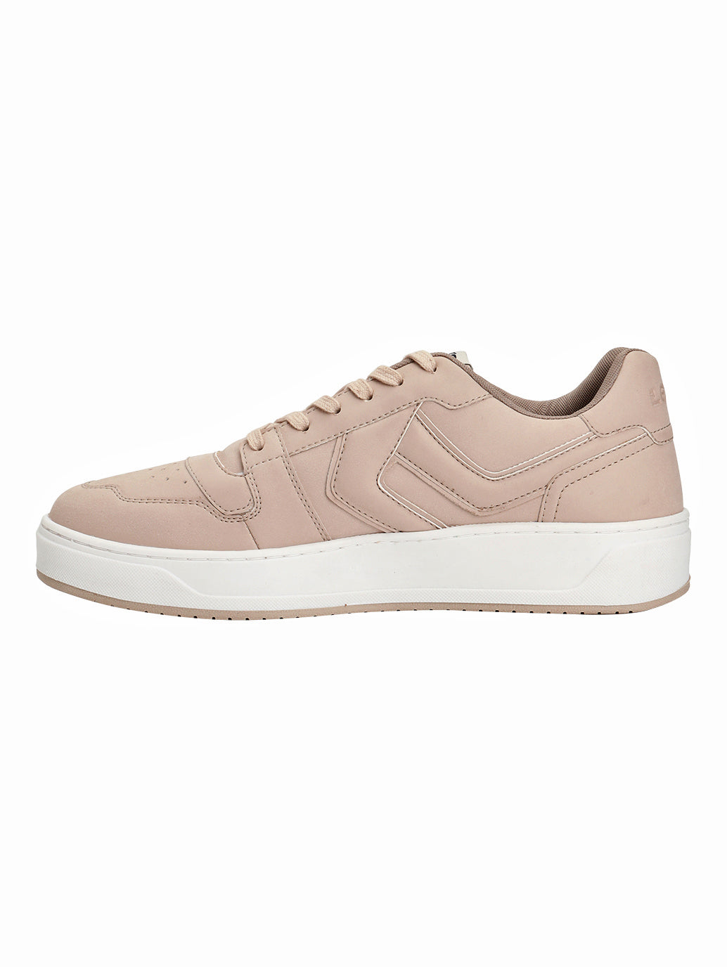 Men's Beige Solid Sneakers - Side View