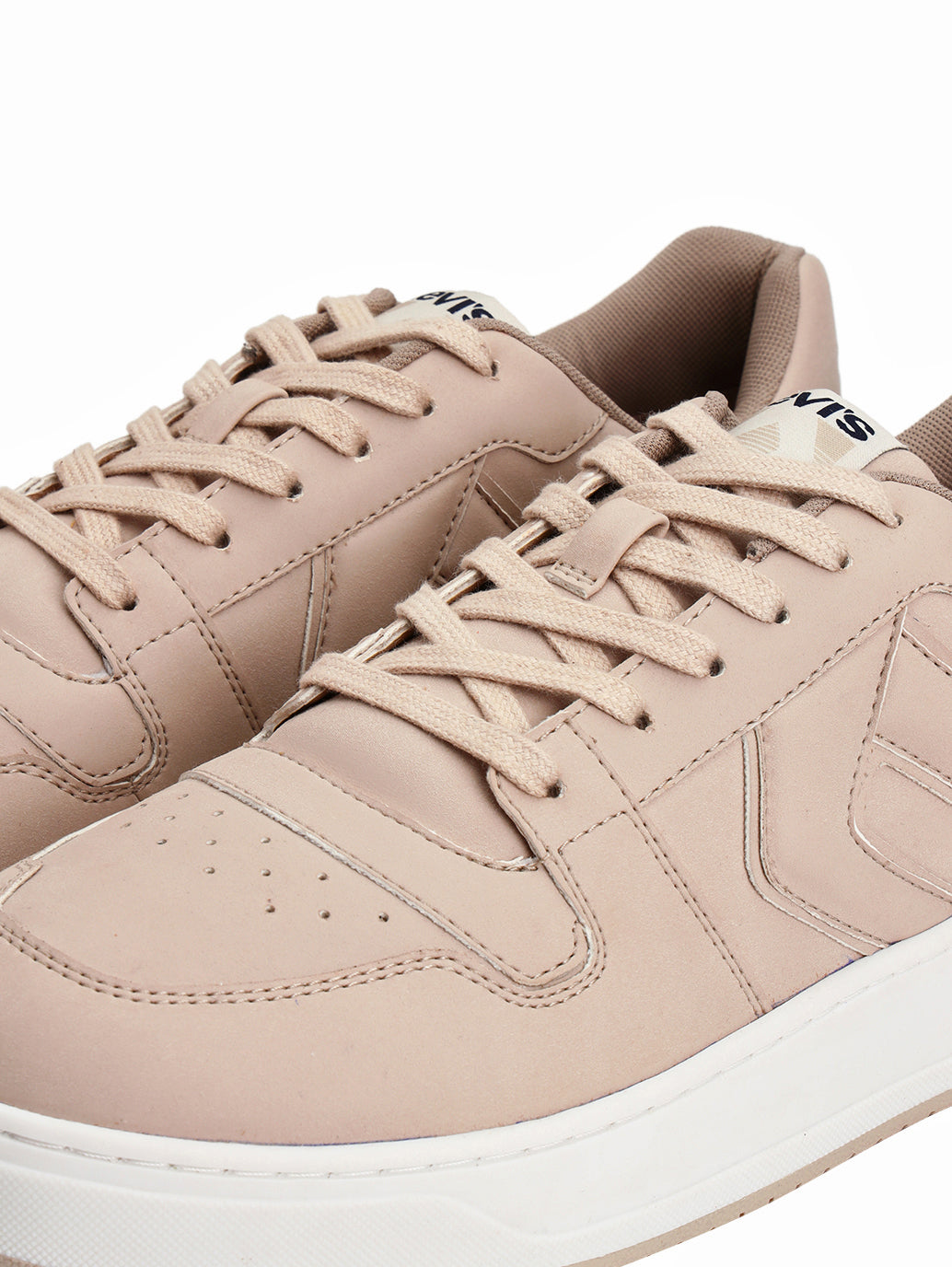 Men's Beige Solid Sneakers - Detail View