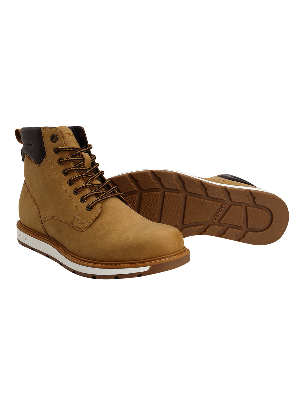 Men's Tan Solid Boots - Top View