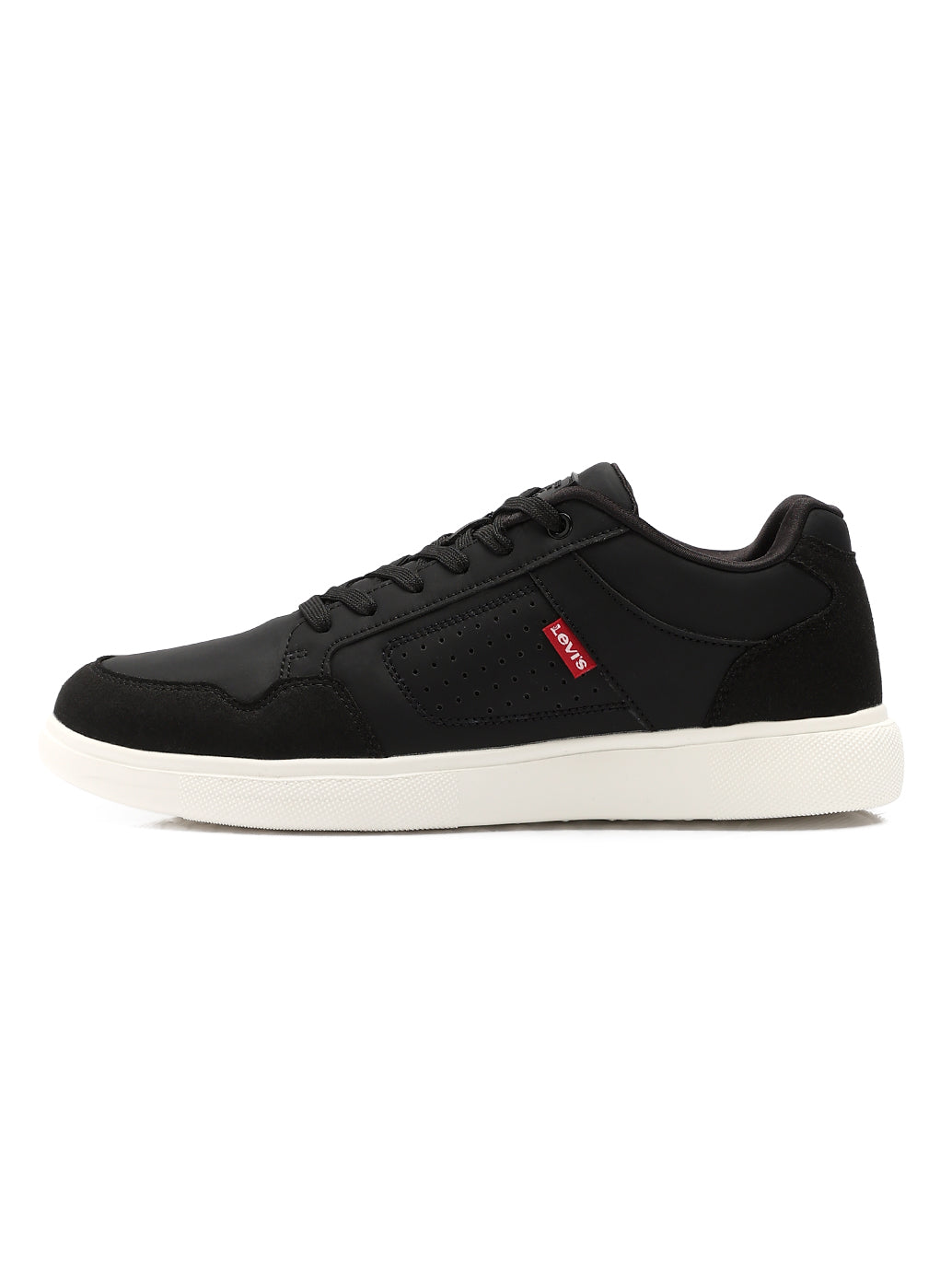 Men's Black Casual Sneakers - Side View