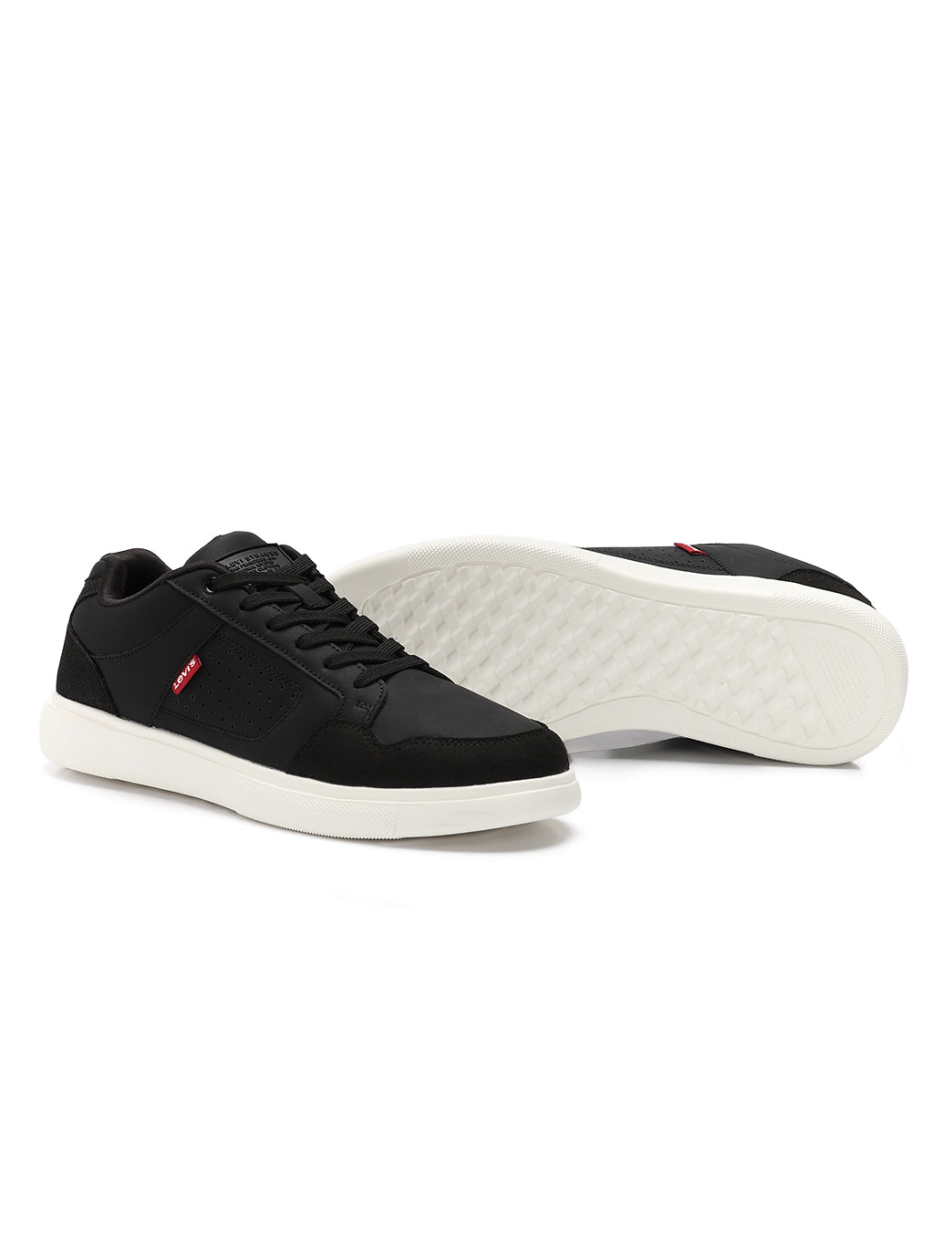 Men's Black Casual Sneakers - Top View