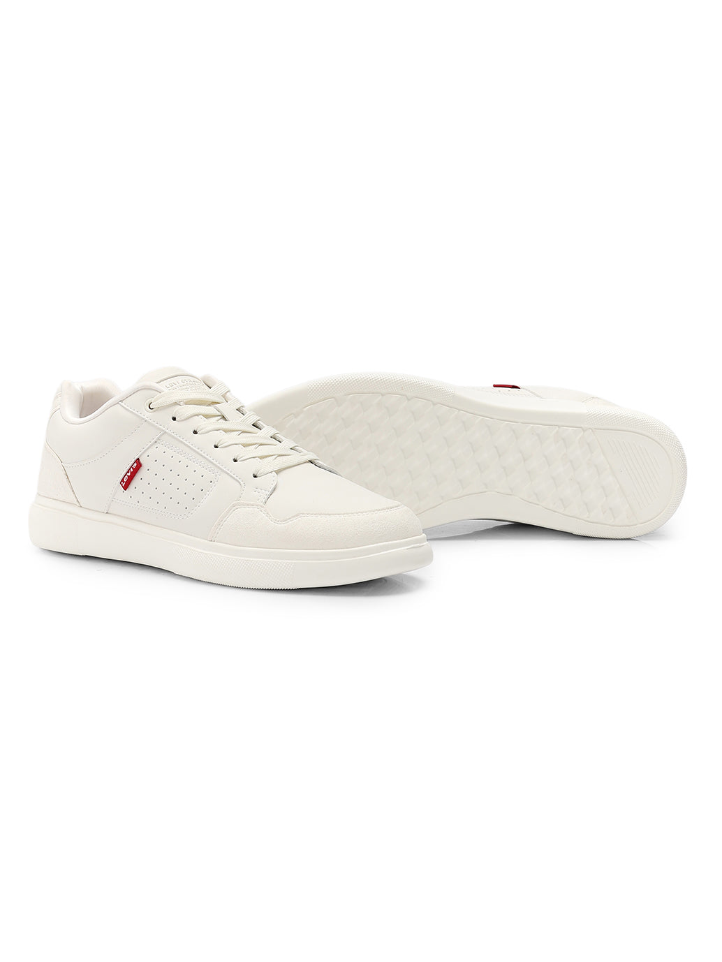 Men's White Casual Sneakers - Top View