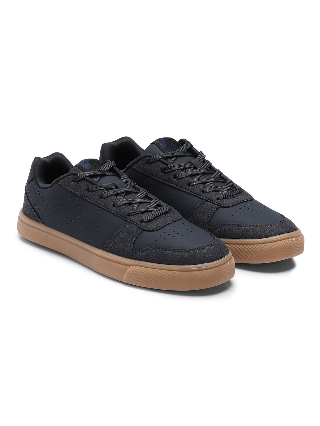 Men's Black Casual Sneakers - Font View
