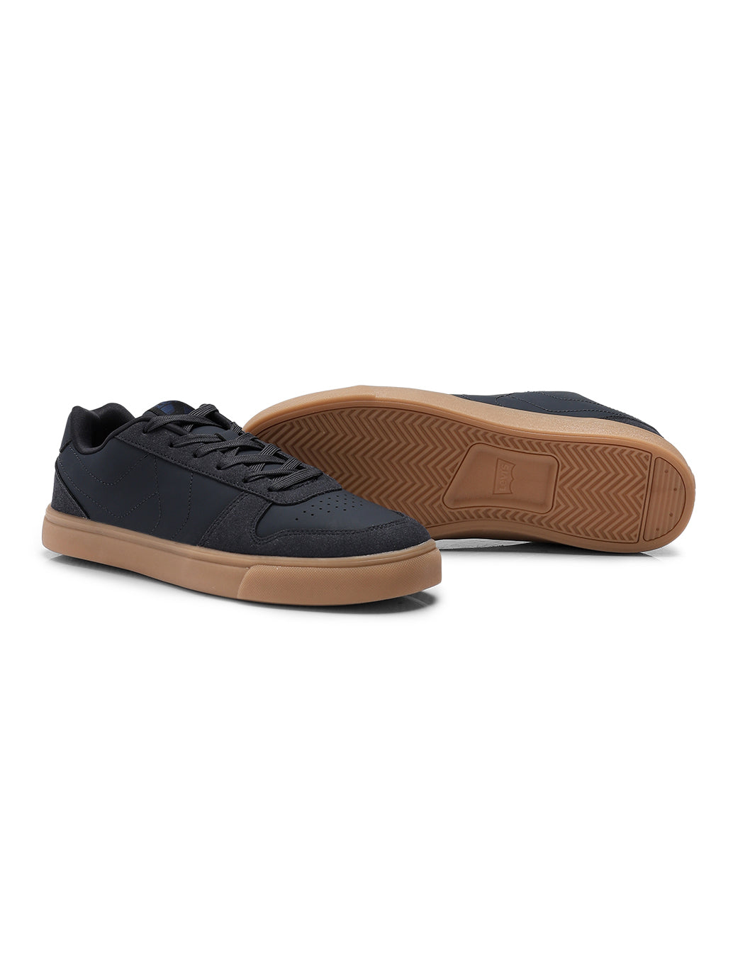 Men's Black Casual Sneakers - Top View