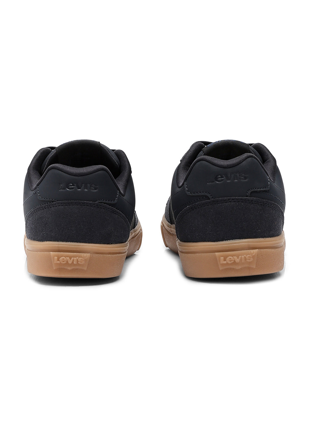 Men's Black Casual Sneakers - Back View