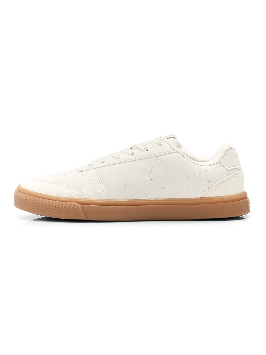 Men's White Casual Sneakers - Side View