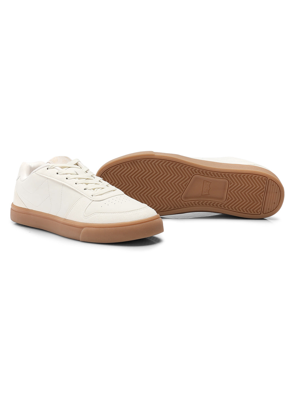 Men's White Casual Sneakers - Top View