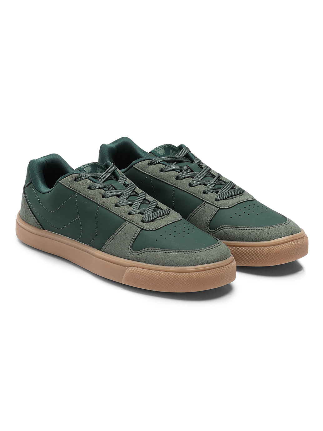 Men's Colorblock Green Sneakers - Font View